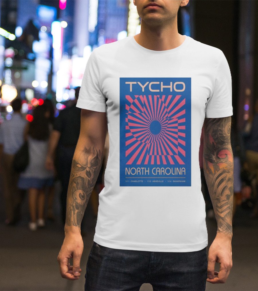 Tycho North Carolina Tour January 11-14 Charlotte Asheville Saxapahaw T-Shirt