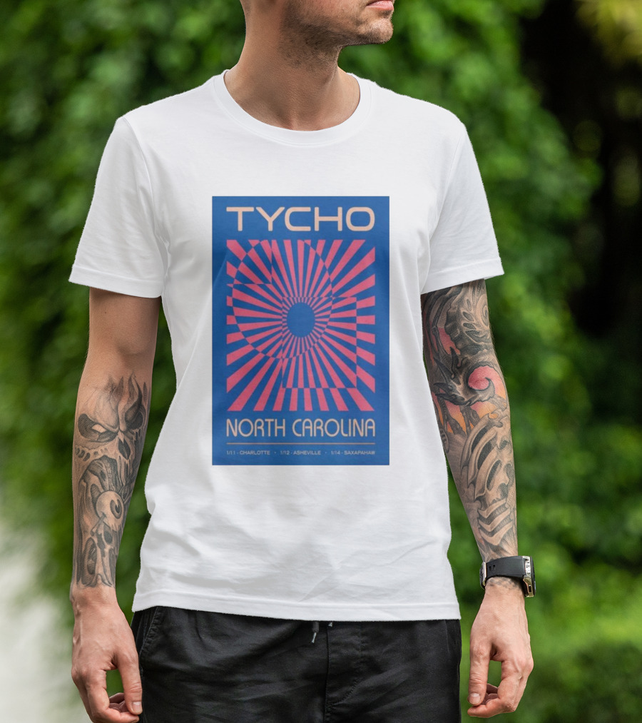 Tycho North Carolina Tour January 11-14 Charlotte Asheville Saxapahaw T-Shirt