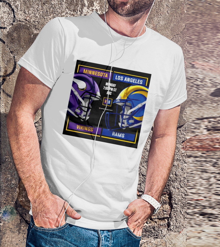 Minnesota Vikings Vs Los Angeles Rams Monday 7:00 PM CT ABC Sports Report T-Shirt