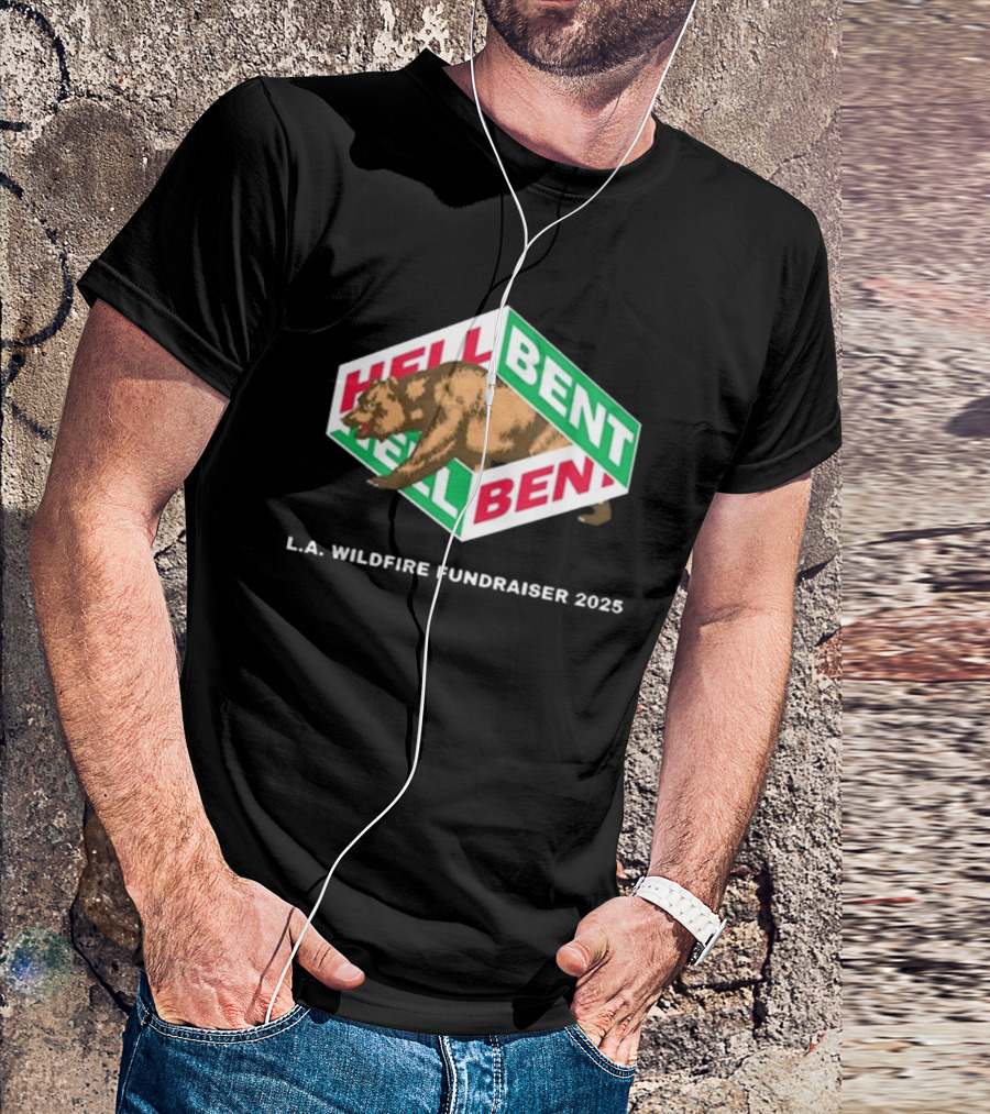 Cloonee Hellbent L.A. Wildfire Fundraiser 2025 California Republic Bear T-Shirt