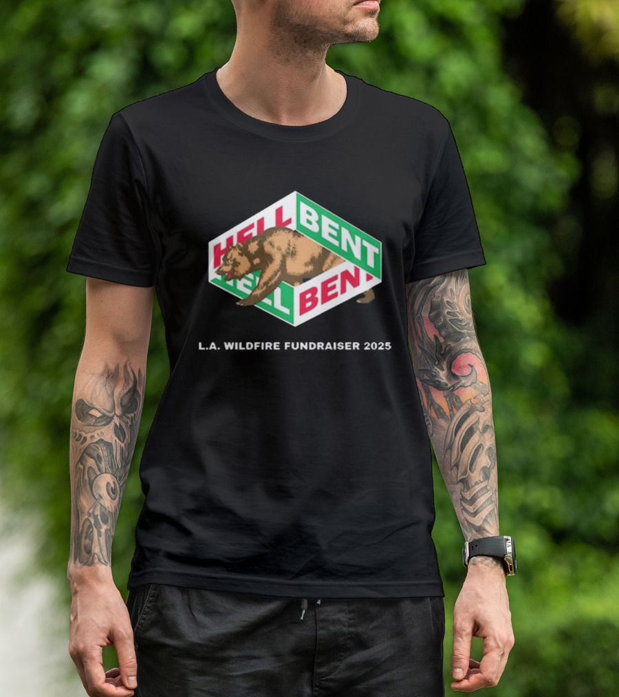 Cloonee Hellbent L.A. Wildfire Fundraiser 2025 California Republic Bear T-Shirt