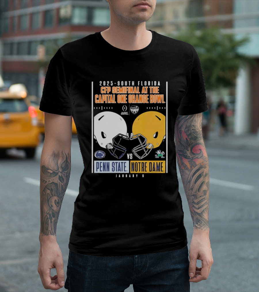 2025 South Florida CFP Semifinal At The Capital One Orange Bowl Penn State Vs Notre Dame January 9 T-Shirt