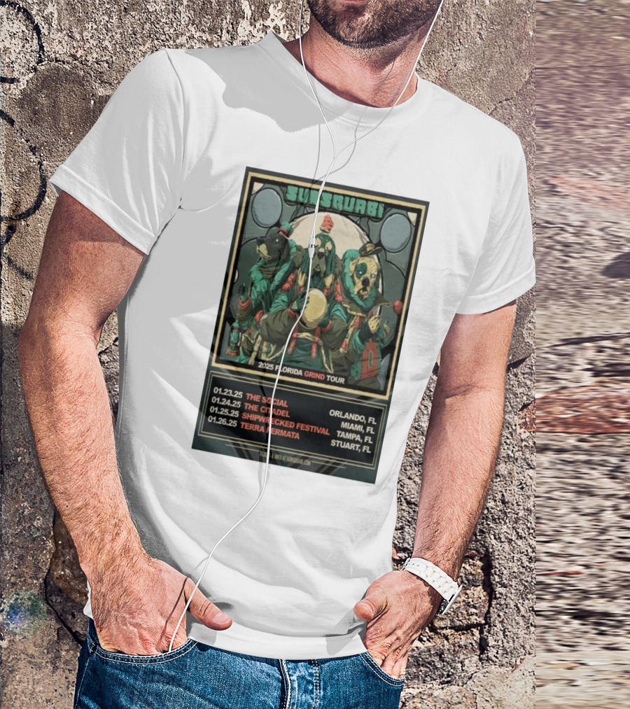 Sunsquari Florida Grind Tour 2025 The Social The Citadel Shipwrecked Festival Terra Fermata Orlando Miami Tampa Stuart T-Shirt