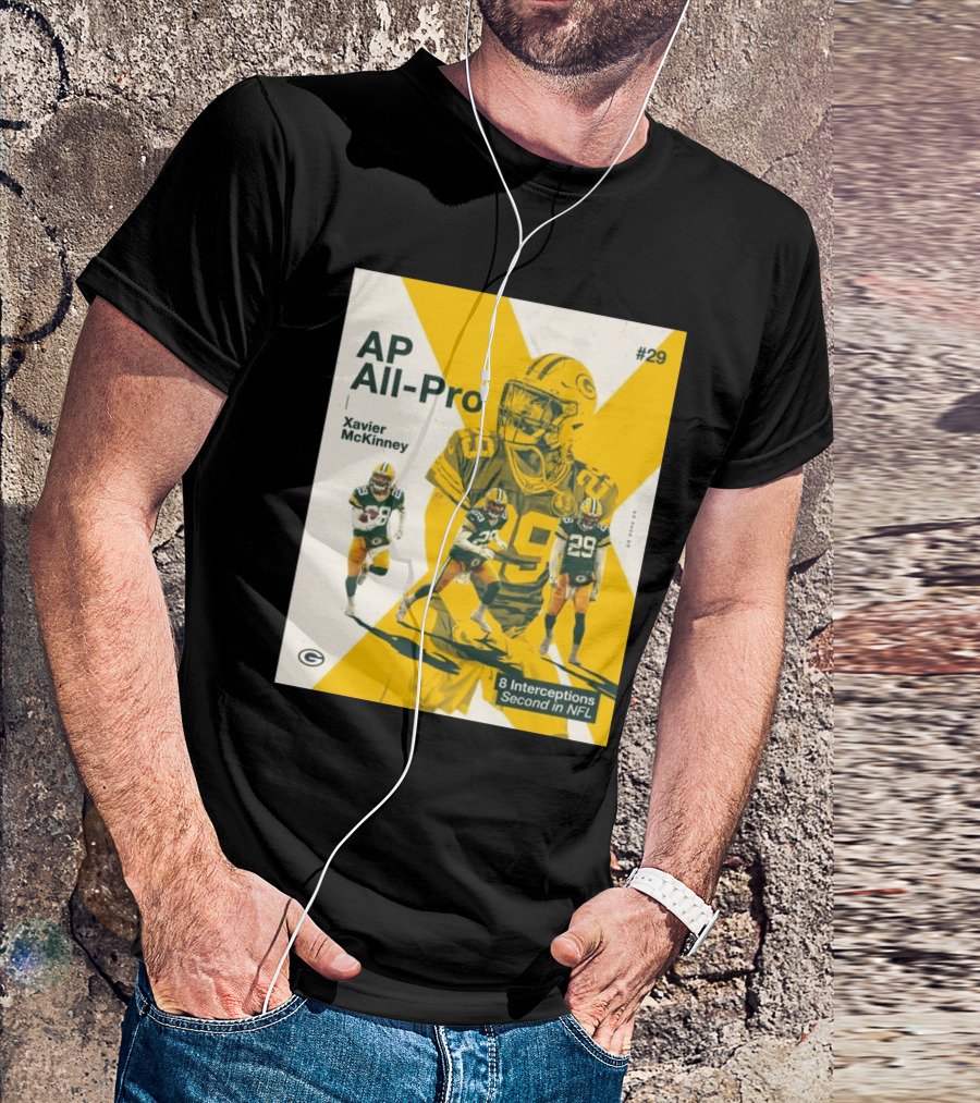 AP All-Pro Xavier McKinney #29 8 Interceptions Second In NFL Go Pack Go T-Shirt
