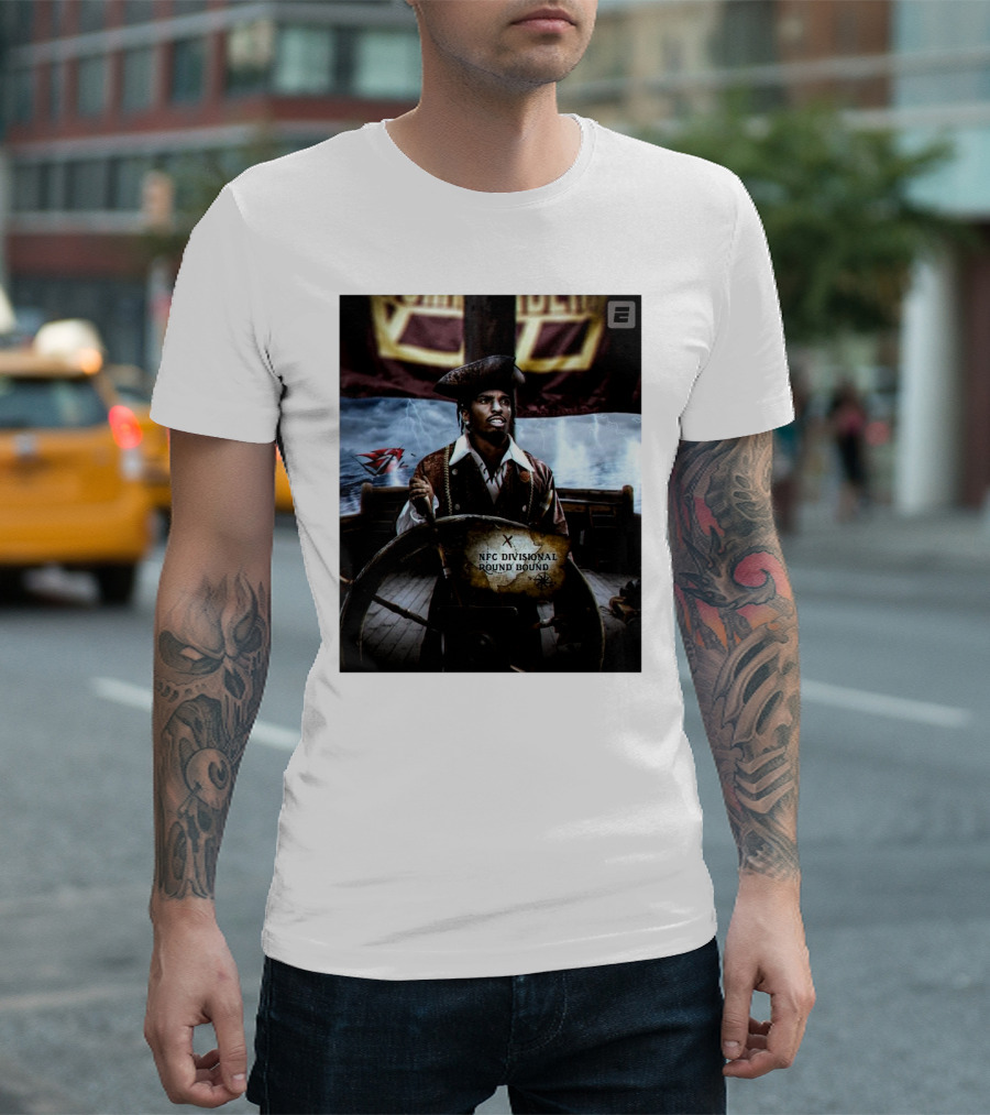Washington Commanders Jayden Daniels NFC Divisional Round Bound Pirate T-Shirt