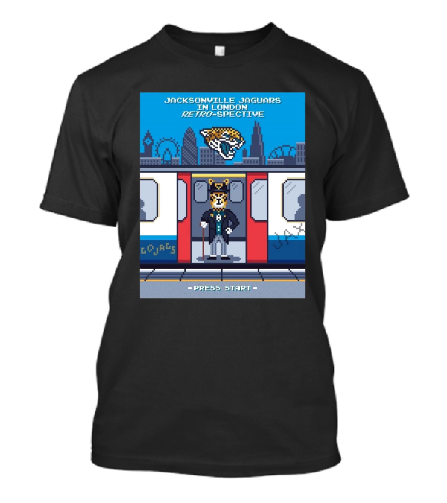 Jacksonville Jaguars In London Retro-Spective Press Start T-Shirt