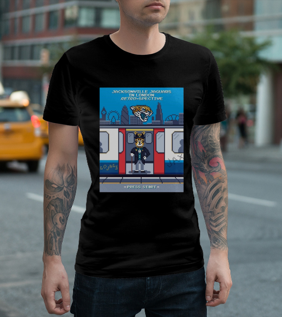 Jacksonville Jaguars In London Retro-Spective Press Start T-Shirt