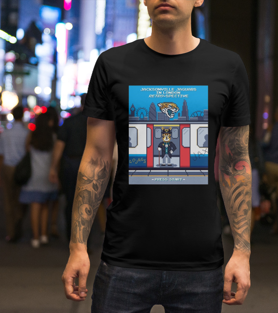 Jacksonville Jaguars In London Retro-Spective Press Start T-Shirt