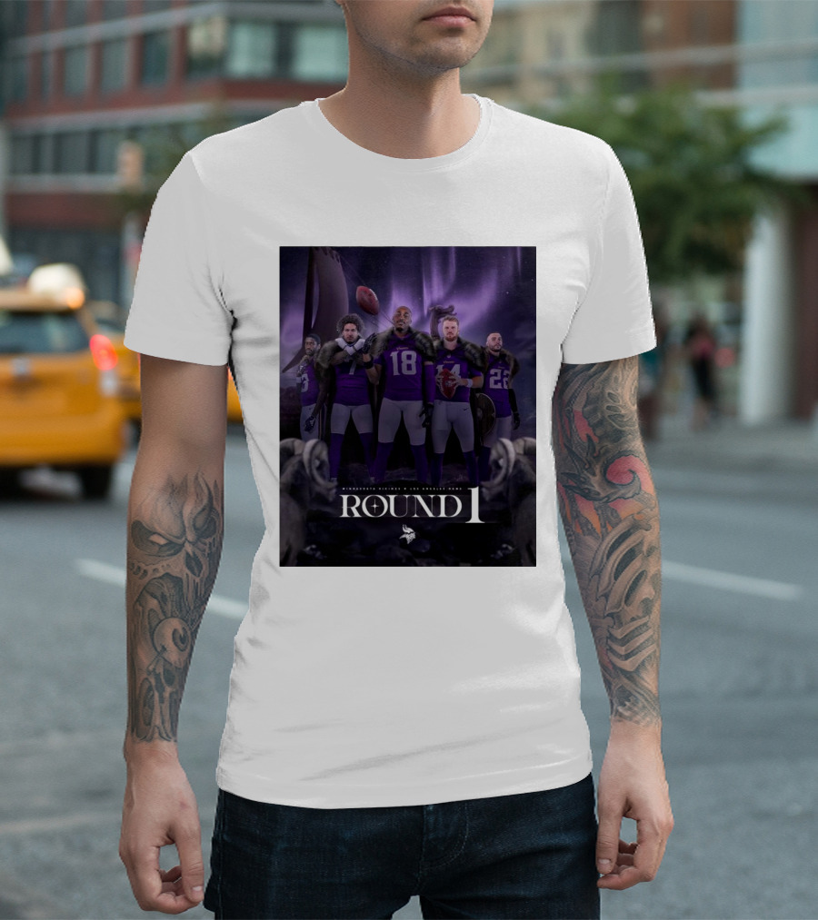 Minnesota Vikings Round One NFL Wild Card Matchup Against Los Angeles Rams T-Shirt