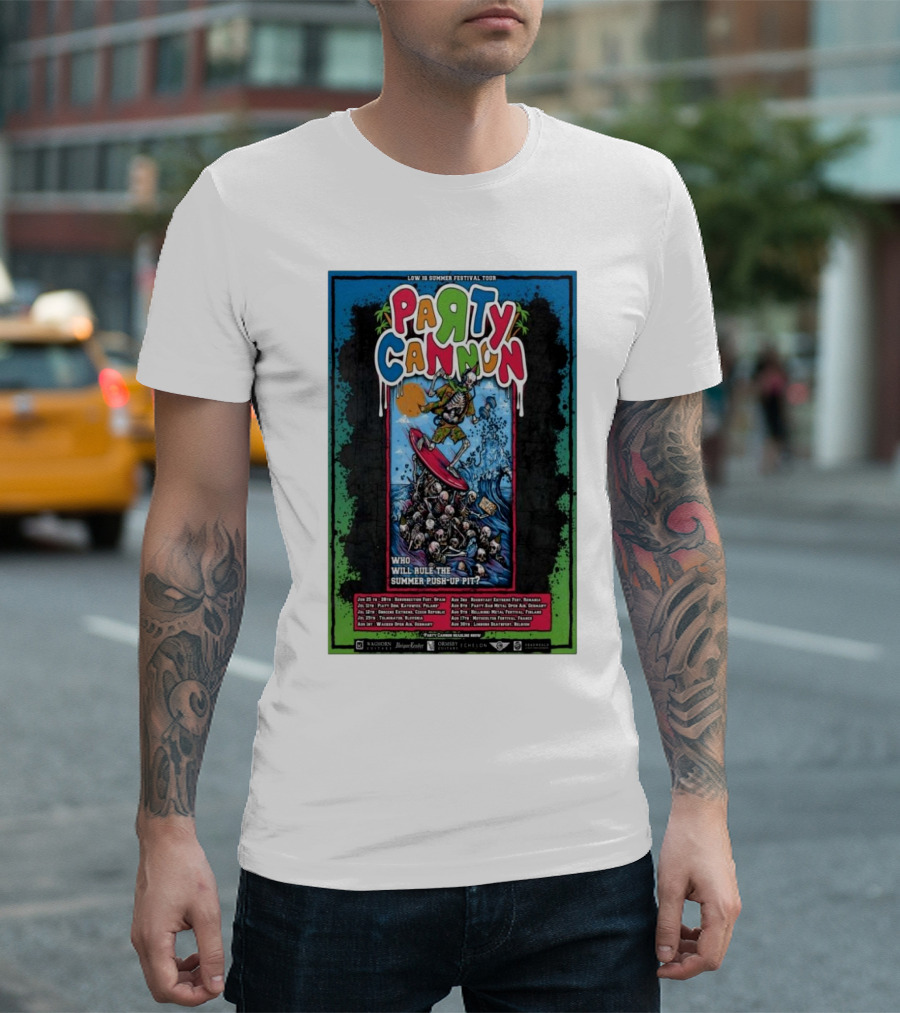 Party Cannon Low IQ Summer Festival Tour 2025 Who Will Rule The Summer Push-Up Pit T-Shirt