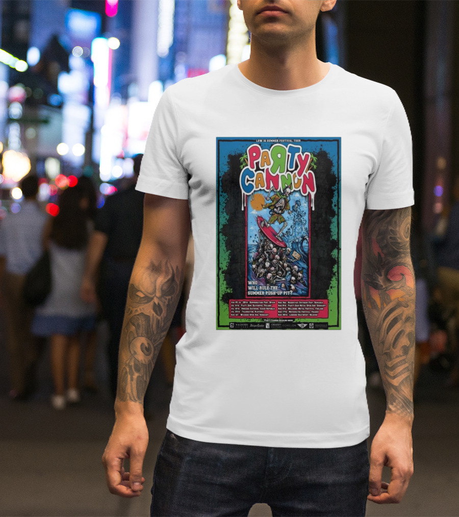 Party Cannon Low IQ Summer Festival Tour 2025 Who Will Rule The Summer Push-Up Pit T-Shirt