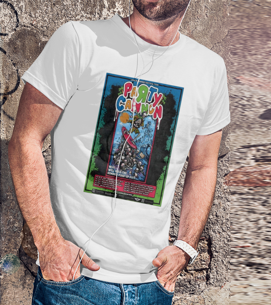 Party Cannon Low IQ Summer Festival Tour 2025 Who Will Rule The Summer Push-Up Pit T-Shirt