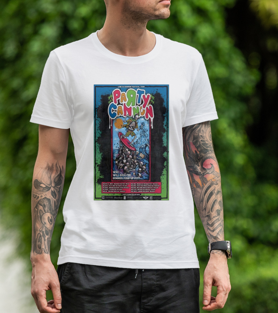 Party Cannon Low IQ Summer Festival Tour 2025 Who Will Rule The Summer Push-Up Pit T-Shirt