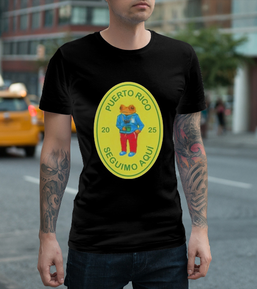 Bad Bunny 2025 Puerto Rico Seguimo Aquí Frog Concho T-Shirt