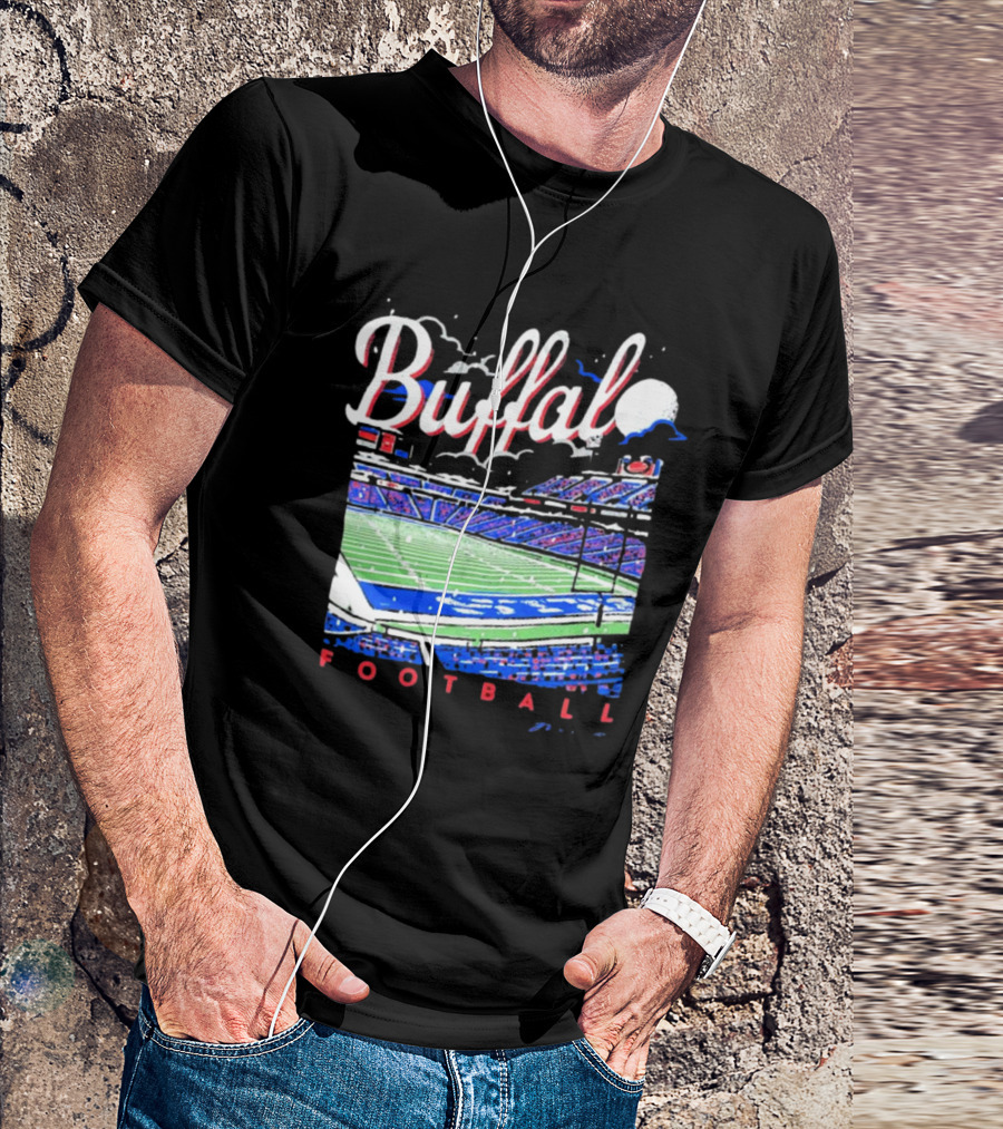 Buffalo Bills Football Night Stadium Scene NFL T-Shirt