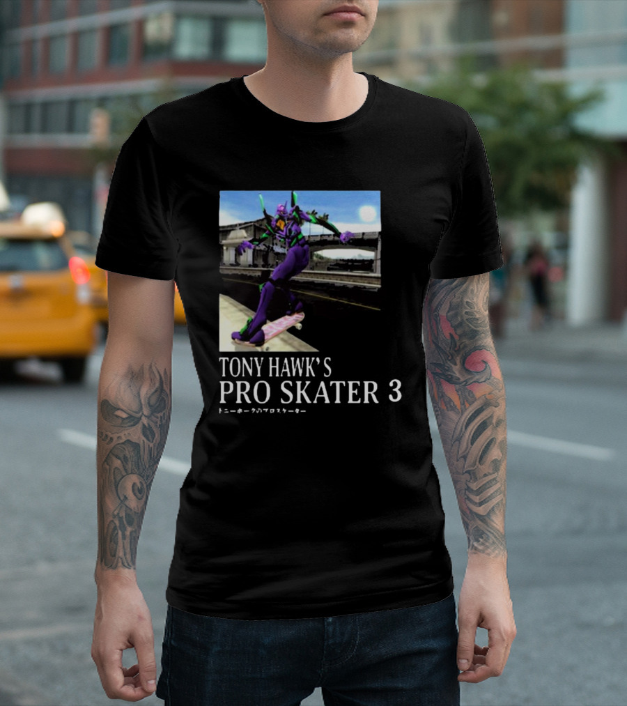 Tony Hawk's Pro Skater 3 Evangelion Skateboarding Character Scene T-Shirt