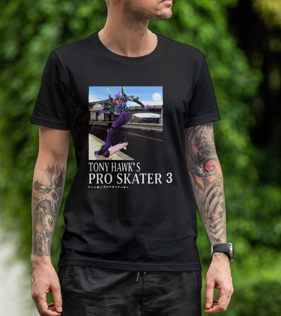Tony Hawk's Pro Skater 3 Evangelion Skateboarding Character Scene T-Shirt