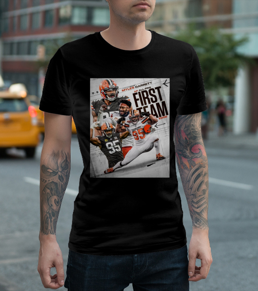 Texas A&M Aggies Football Myles Garrett AP All-Pro First Team EDGE Cleveland Browns Football Player T-Shirt