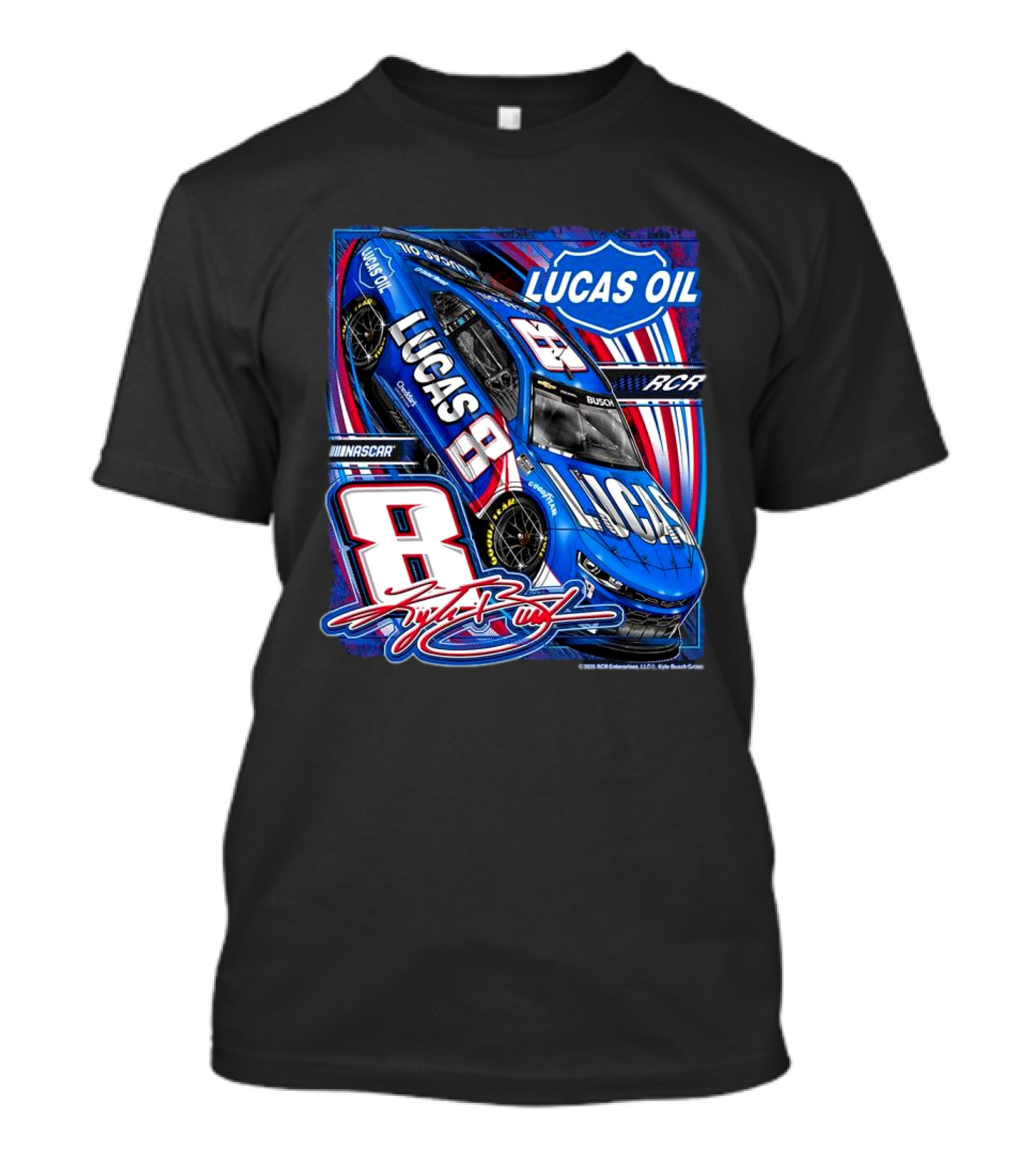 Lucas Oil NASCAR Kyle Busch 8 Car Racing RCR 2025 T-Shirt