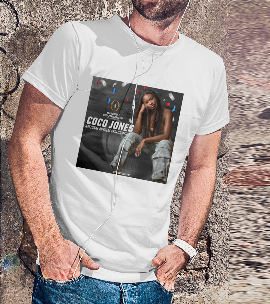 Coco Jones National Anthem Performer College Football Playoff National Championship Atlanta 2025 Confetti T-Shirt