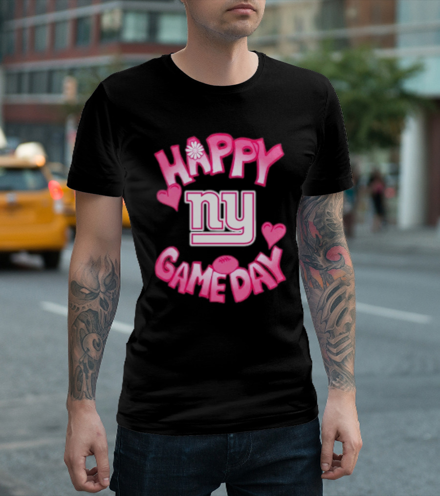 NY Giants Valentines Happy Gameday 2025 T-Shirt