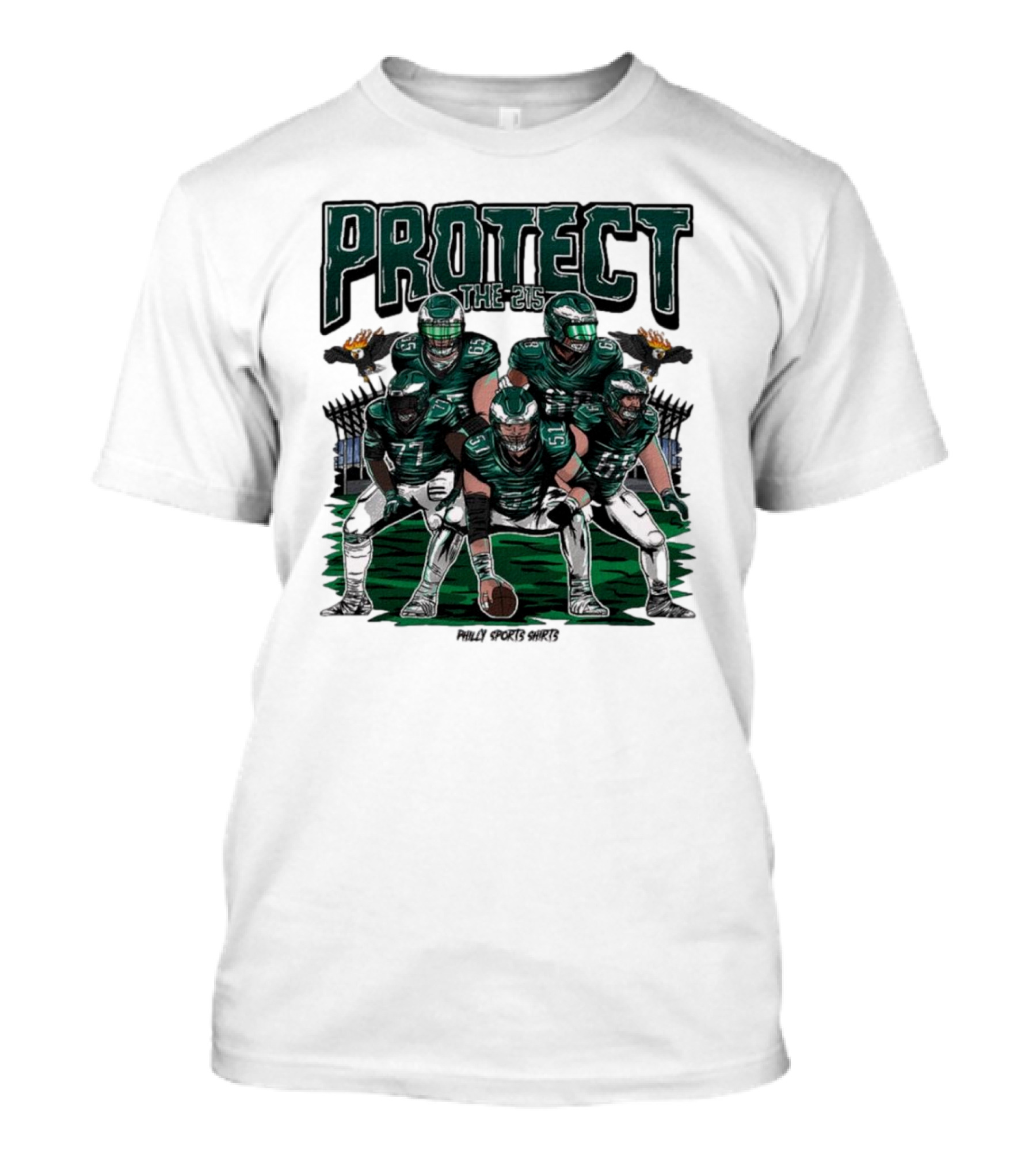Protect The 215 Philly Sports Shirts NFL Philadelphia Eagles Vs Green Bay Packers T-Shirt