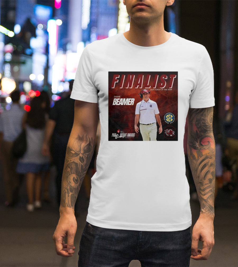 South Carolina Gamecocks Coach Shane Beamer SEC 2024 Paul Bryant Awards Finalist Coach Of The Year T-Shirt