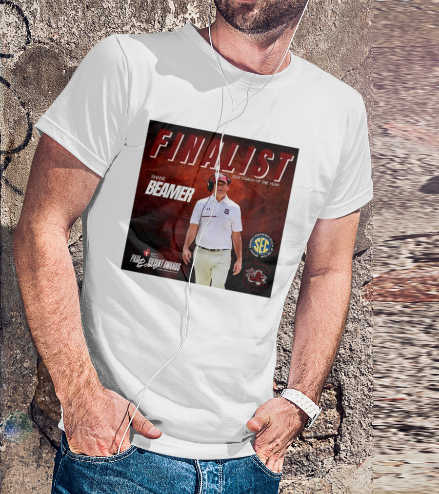 South Carolina Gamecocks Coach Shane Beamer SEC 2024 Paul Bryant Awards Finalist Coach Of The Year T-Shirt