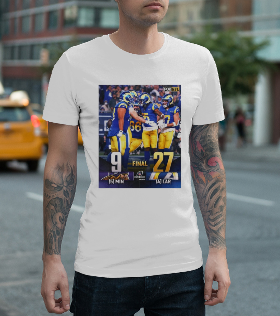 Minnesota Vikings vs Los Angeles Rams Final Score 9-27 NFL Wild Card to Divisional Round Fox NFL T-Shirt