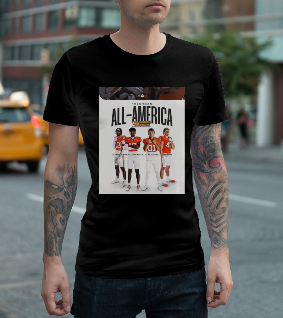 Freshman All-America Football Writers Hampton Wesco Jr Hauser Brown Clemson Tigers T-Shirt