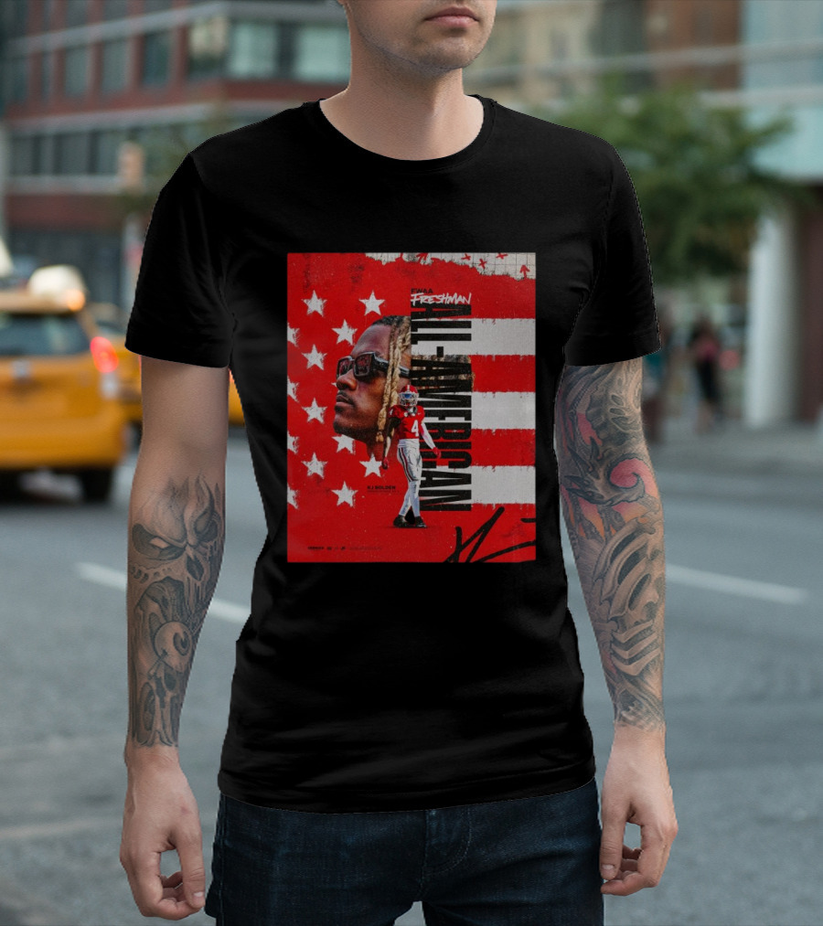 FWAA Freshman All-American KJ Bolden Georgia Bulldogs Defensive Back No 4 Signature T-Shirt