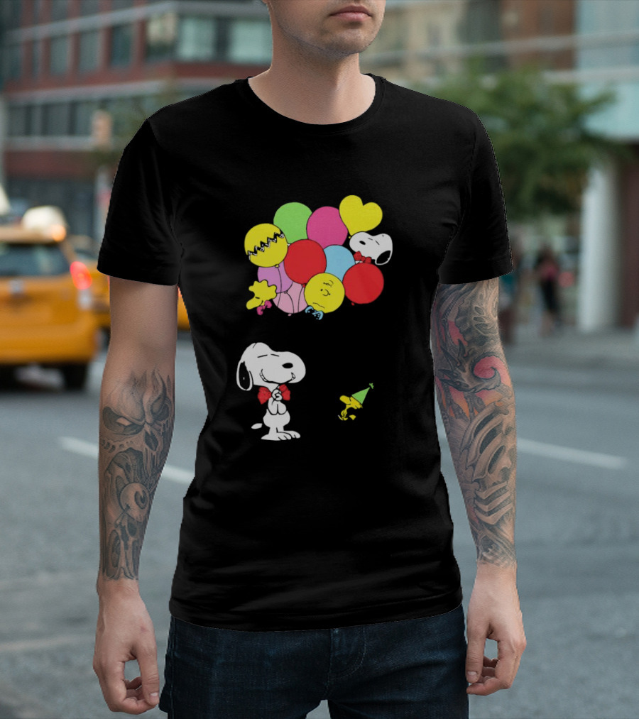 Peanuts Snoopy Woodstock Balloons Birthday T-Shirt