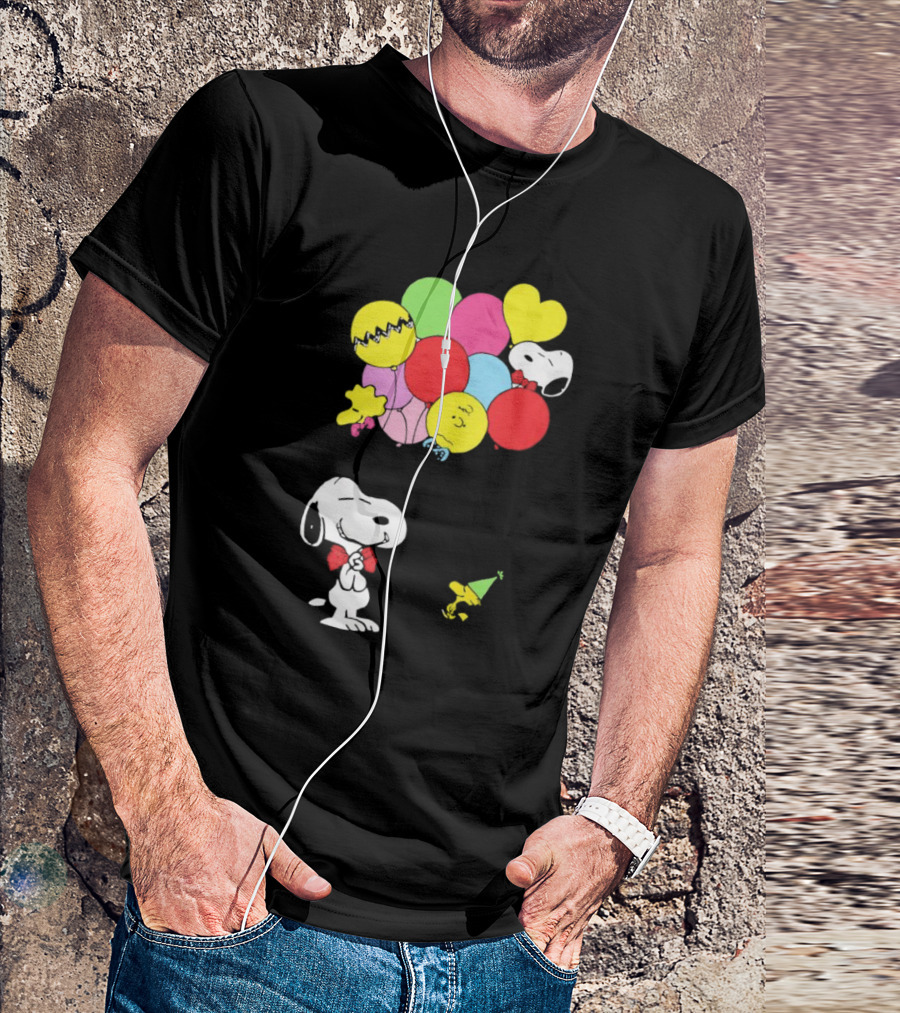 Peanuts Snoopy Woodstock Balloons Birthday T-Shirt