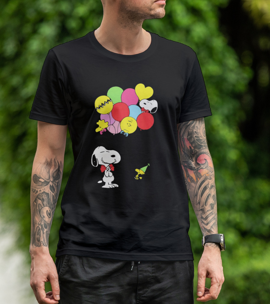 Peanuts Snoopy Woodstock Balloons Birthday T-Shirt