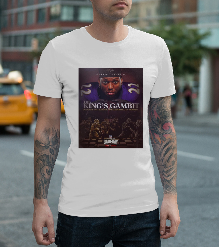 Derrick Henry In The King’s Gambit Ravens Vs Texans December 25 NFL Christmas Gameday 4:30 PM MT T-Shirt