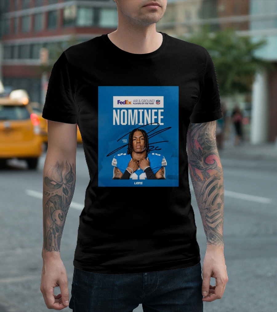FedEx Air And Ground Player Of The Year Nominee Jahmyr Gibbs Detroit Lions NFL Signature Lions T-Shirt