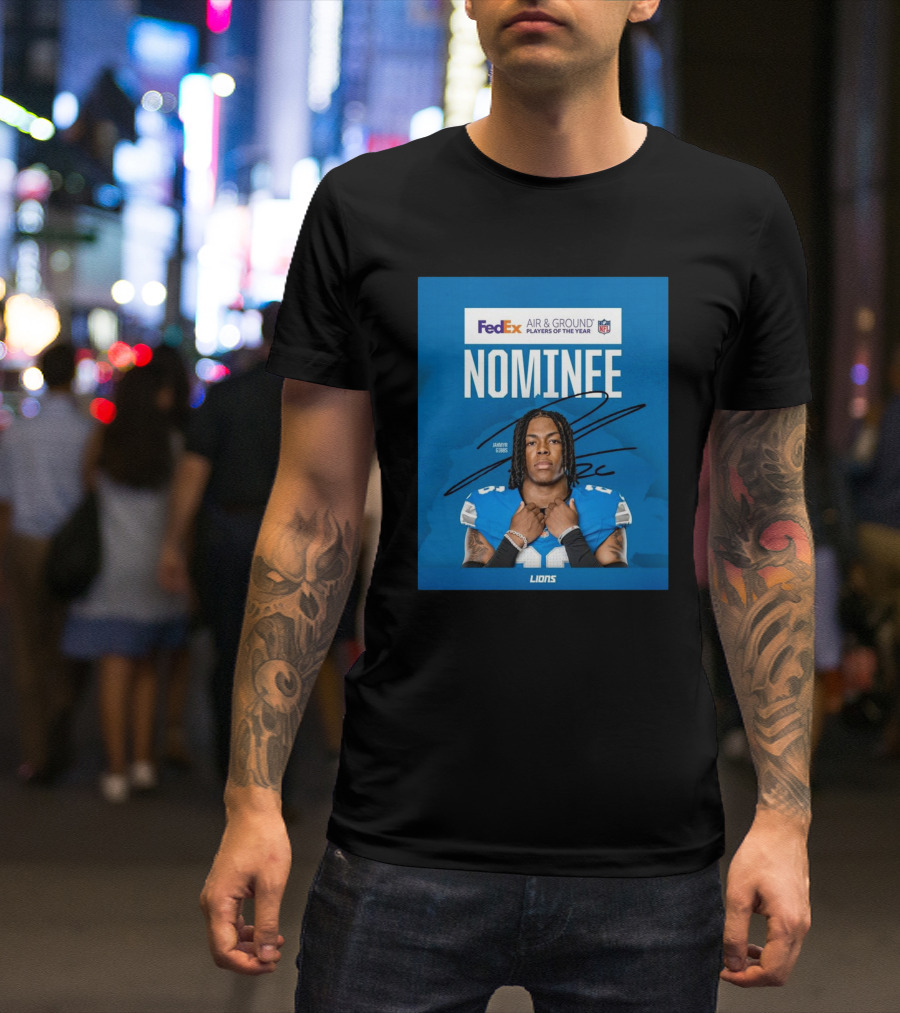 FedEx Air And Ground Player Of The Year Nominee Jahmyr Gibbs Detroit Lions NFL Signature Lions T-Shirt