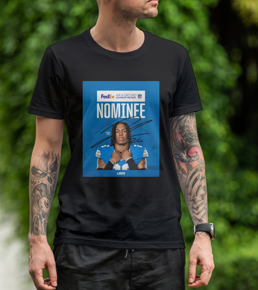 FedEx Air And Ground Player Of The Year Nominee Jahmyr Gibbs Detroit Lions NFL Signature Lions T-Shirt