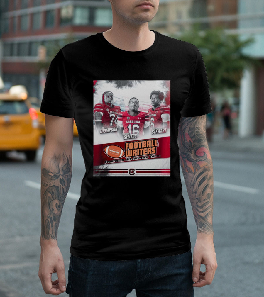 South Carolina Gamecocks Football Writers Freshman All-America Team Josiah Thompson LaNorris Sellers Elijah Stewart T-Shirt