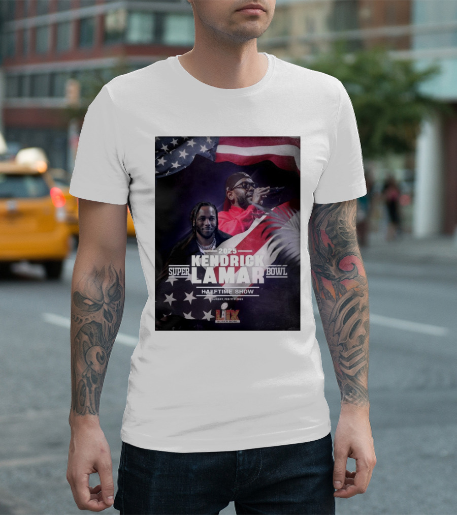 Kendrick Lamar 2025 Super Bowl Halftime Show Sunday Feb 9th 2025 NFL on FOX T-Shirt