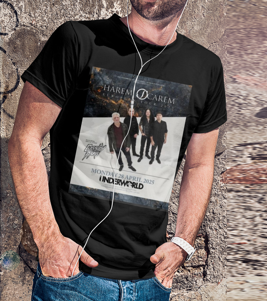 Harem Scarem European Tour 2025 Featuring Cassidy Paris Monday 28 April Underworld London T-Shirt