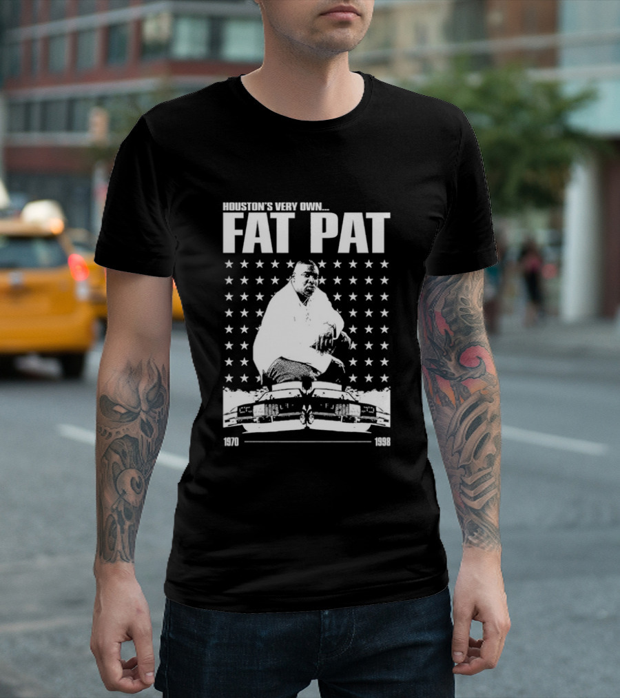 Houston’s Very Own Fat Pat 1970-1998 Featuring Star Pattern and Car Graphics T-Shirt