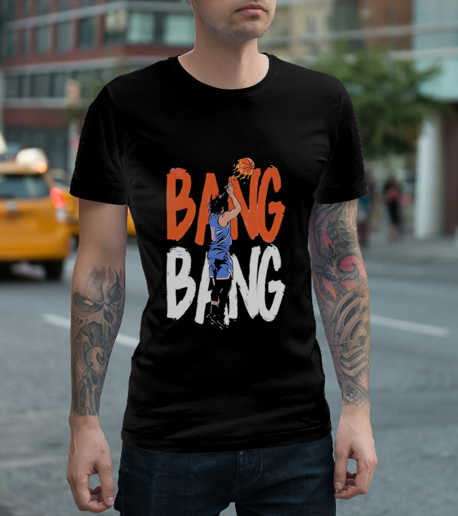 Jalen Brunson New York Knicks Bang Bang Basketball Player In Action T-Shirt