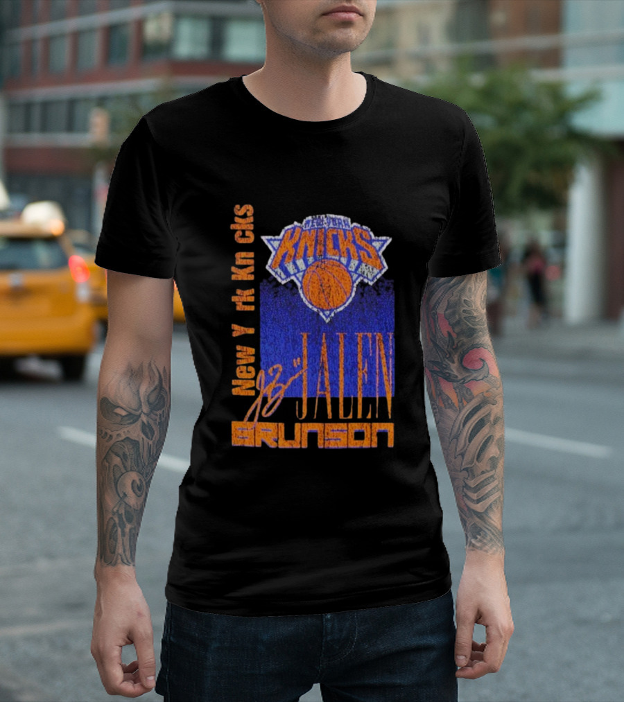 New York Knicks Jalen Brunson NBA Player Signature T-Shirt