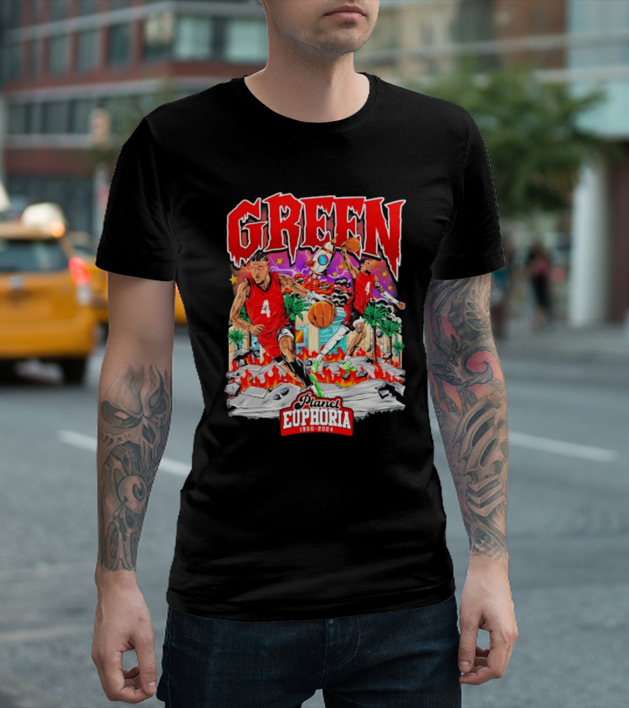 "Green 4 Planet Euphoria Basketball 1950-2024" T-Shirt