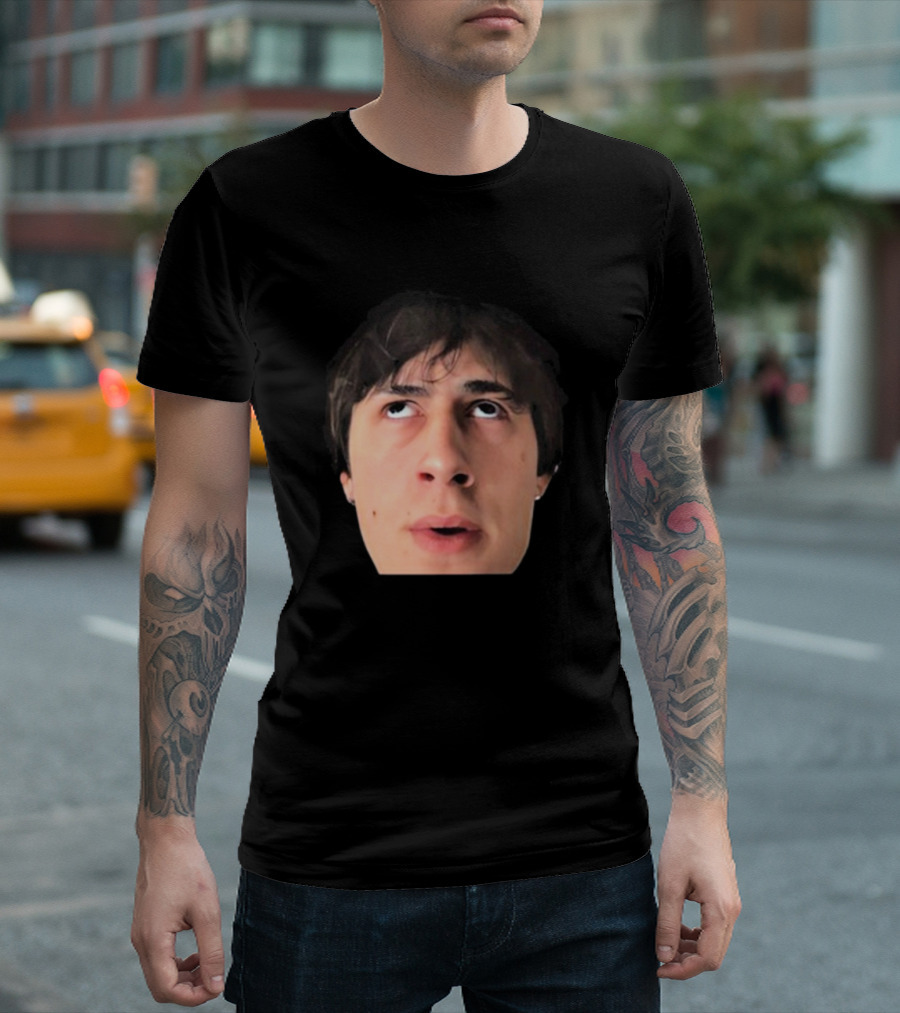 ``` James Clark Looking Up Expression Face ``` T-Shirt