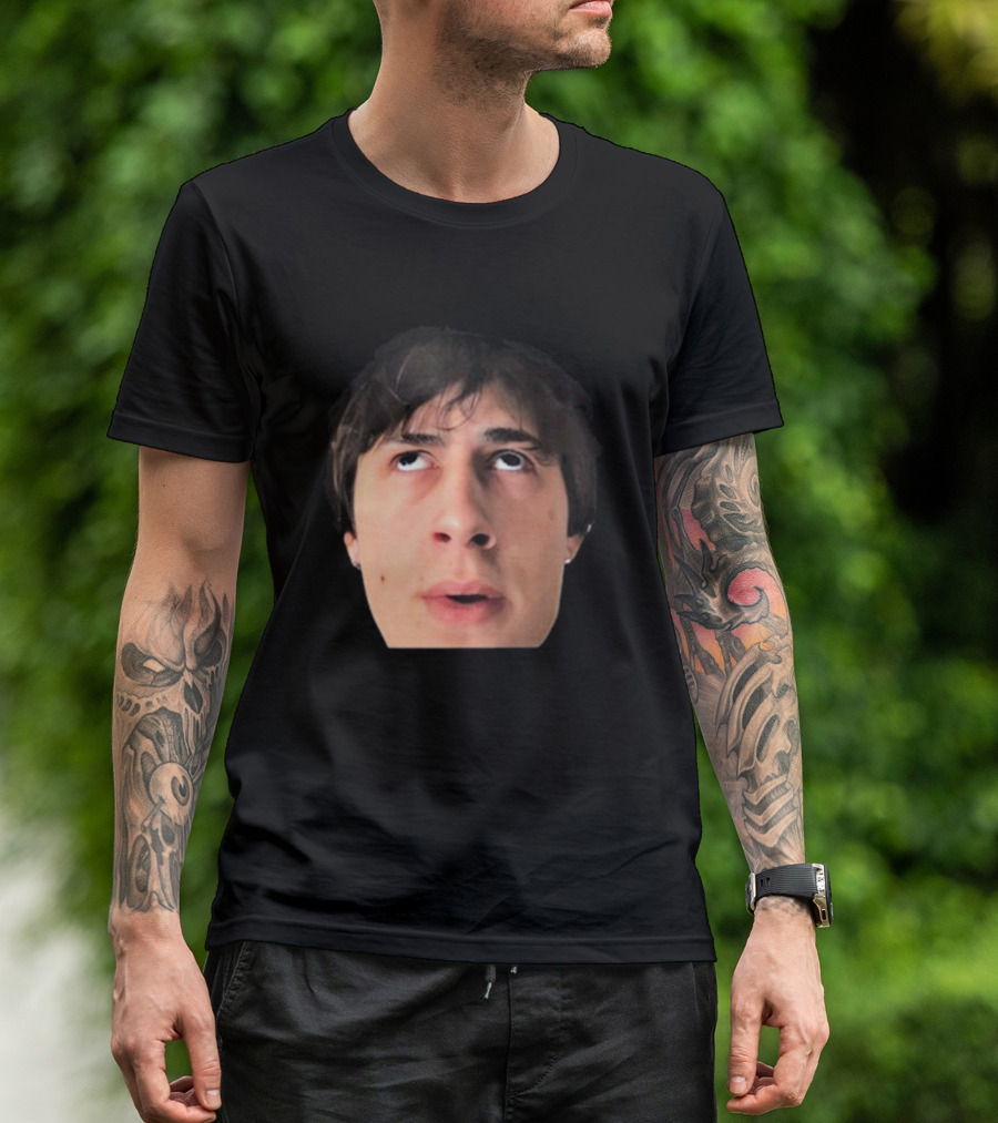 ``` James Clark Looking Up Expression Face ``` T-Shirt