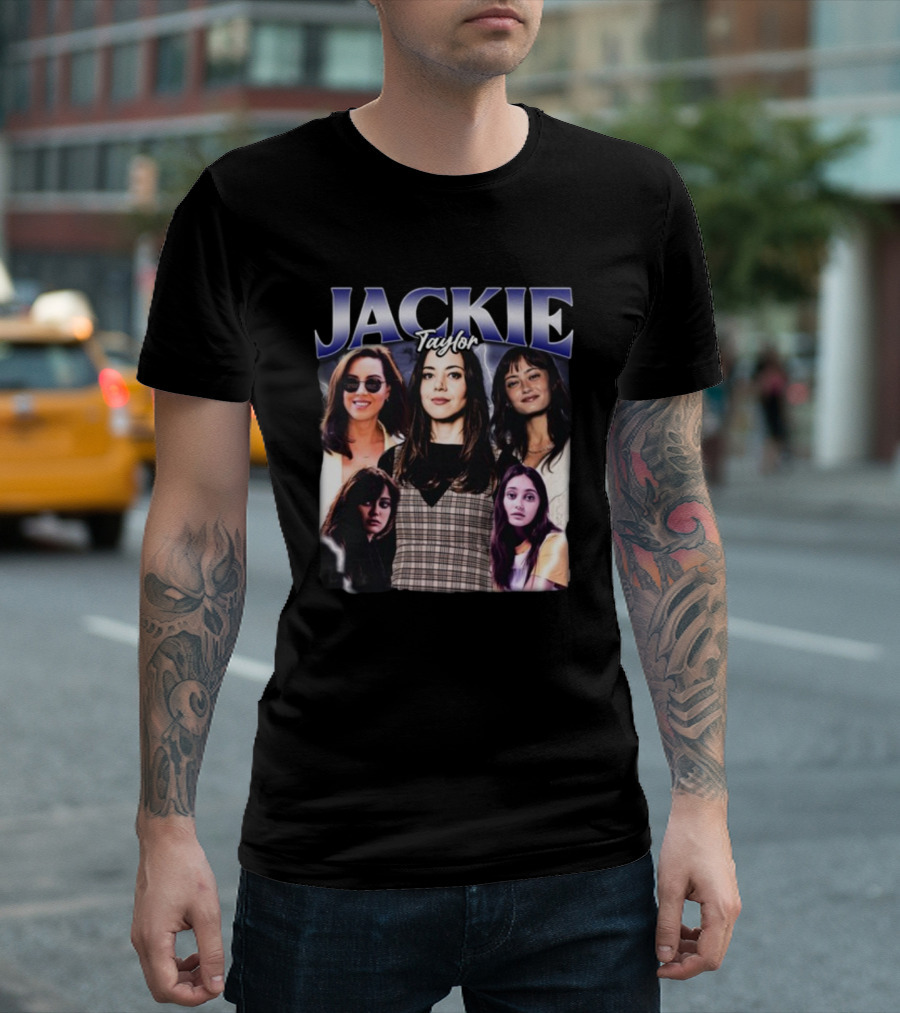 Jackie Taylor Jenna Ortega Aubrey Plaza Collage T-Shirt