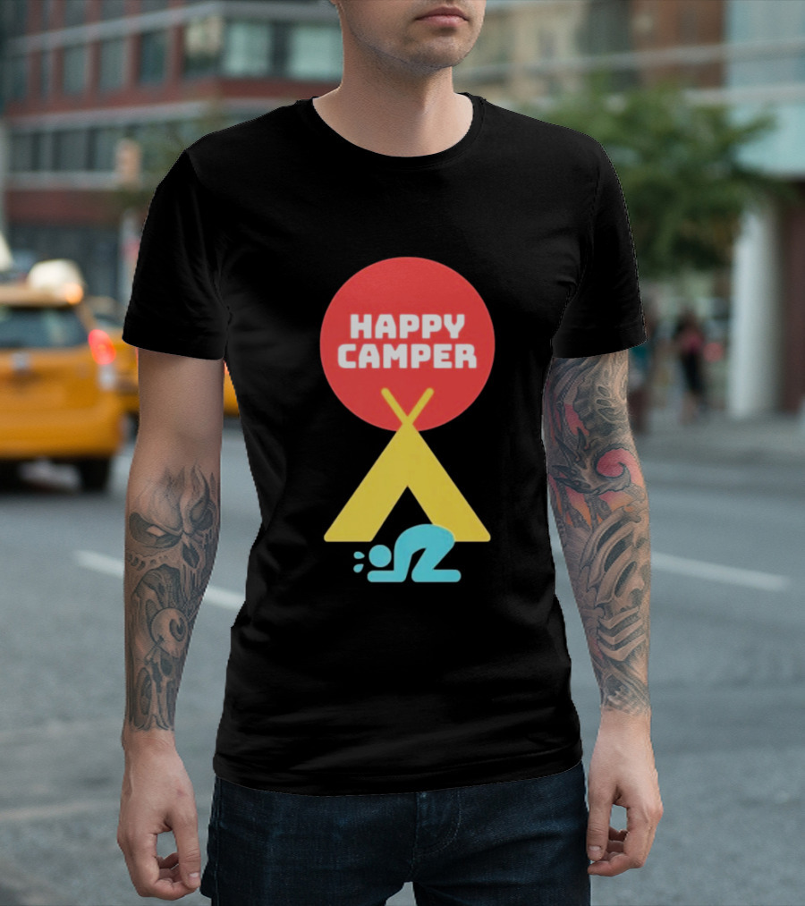 Jim Gaffigan Happy Camper Tent Emoji T-Shirt