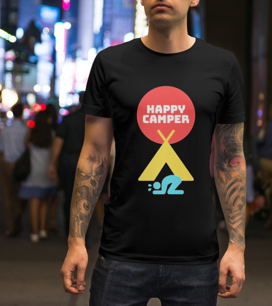 Jim Gaffigan Happy Camper Tent Emoji T-Shirt
